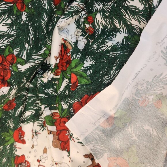 Nuppu Print Joulusatu Organic Jersey Fabric 2 Yards, Christmas Knit Cotton with - Picture 2 of 12